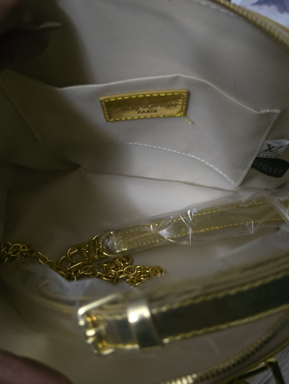 Gold Mirror Monogram EnVernis Dome Satchel - Picture 7 of 15